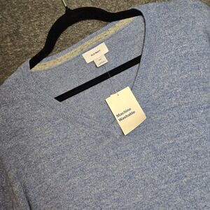 NWT Old Navy Mens Size XXL Blue V-Neck Cotton Sweater